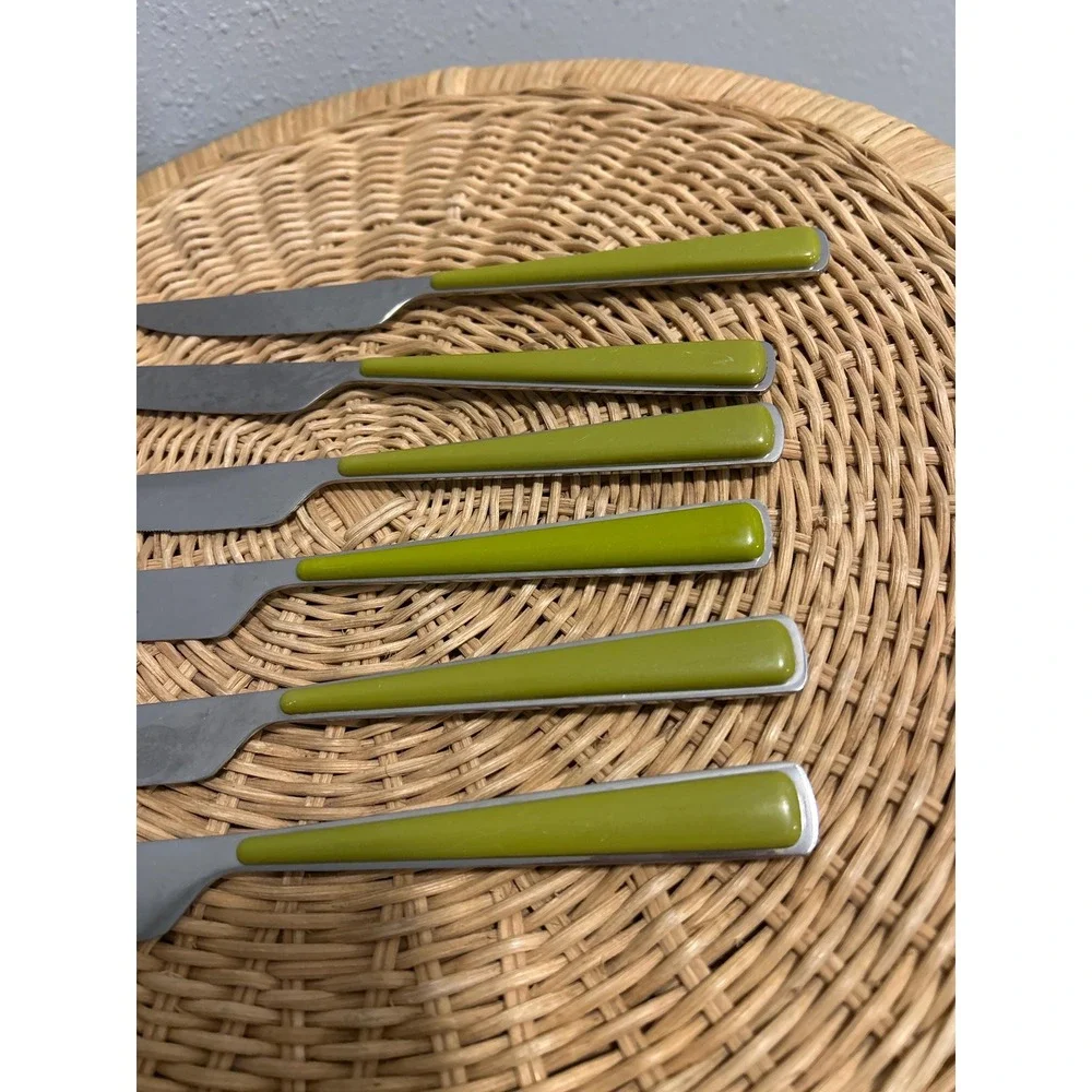 Fiesta Merengue Homer Laughlin Flatware Butter Knife Set of 6 Green Lemongrass